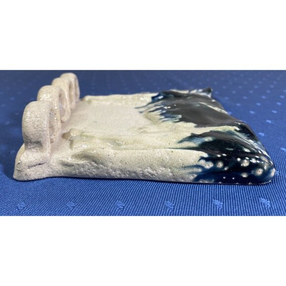 Monroe Salt Works Salt Glazed Hanging Cow Drip Glaze Toothbrush or Pen Holder - Picture 4 of 5